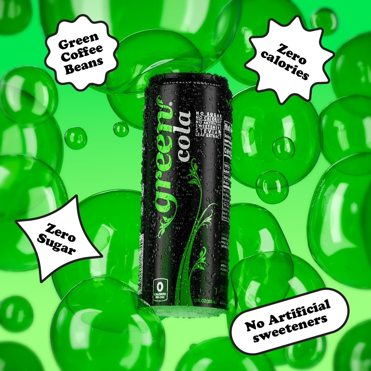 その他 Coca-Cola Greens Keeper Green Cola - Sugar Free, Zero Calories, Naturally Sweetened with